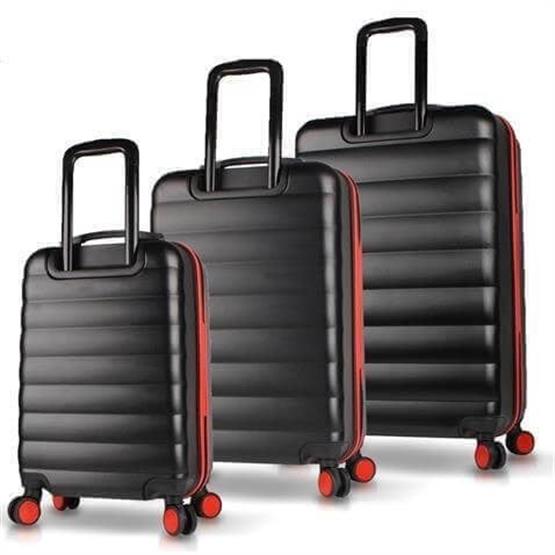 Colors Abs Kabin Orta ve Büyük Boy Siyah 3lü Valiz Seti