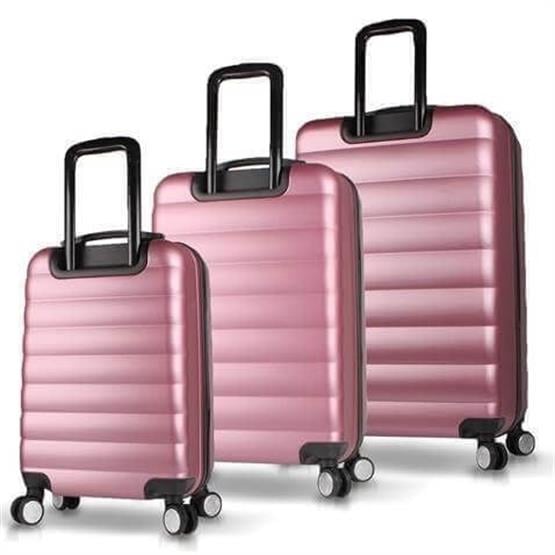 My Valice Colors Abs Kabin Orta ve Büyük Boy Rose Gold 3lü Valiz Seti