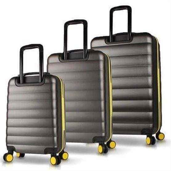 Colors Abs Kabin Orta ve Büyük Boy Antrasit 3lü Valiz Seti