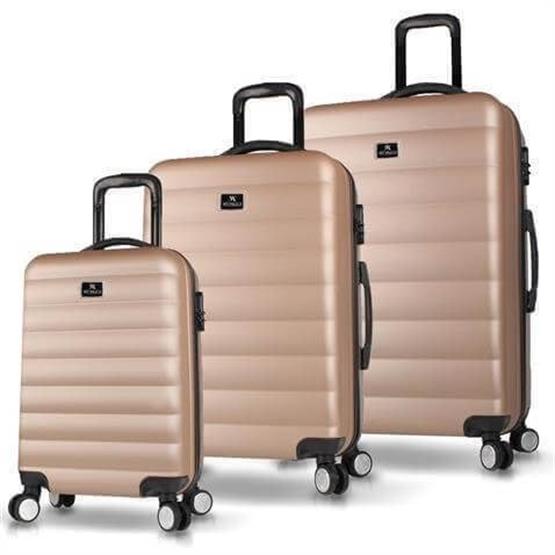Colors Abs Kabin Orta ve Büyük Boy Gold 3lü Valiz Seti