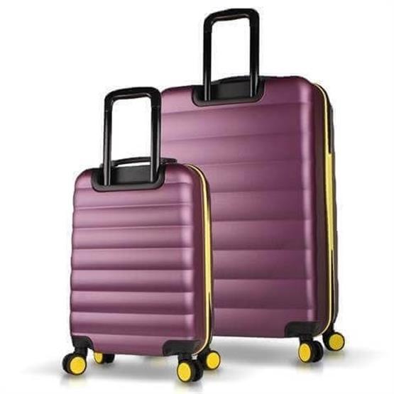 Colors Abs Kabin ve Büyük Boy Mürdüm  2li Valiz Seti