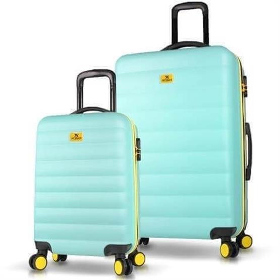 Colors Abs Kabin ve Büyük Boy Mint Yeşili  2li Valiz Seti