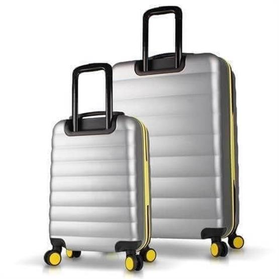 Colors Abs Kabin ve Büyük Boy Gri  2li Valiz Seti
