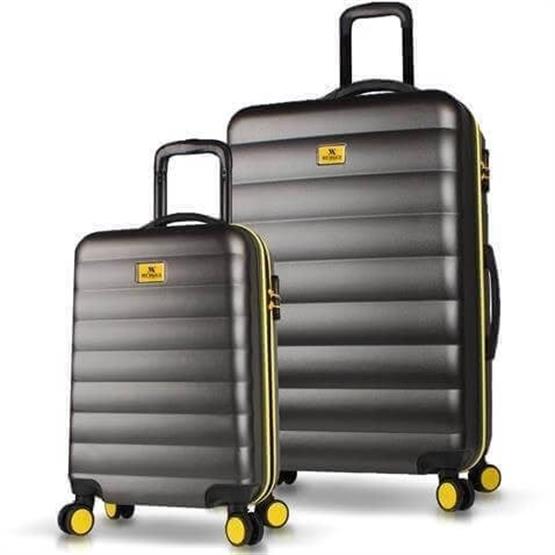Colors Abs Kabin ve Büyük Boy Antrasit  2li Valiz Seti