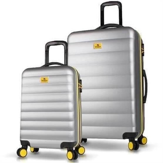 Colors Abs Kabin ve Büyük Boy Gri  2li Valiz Seti