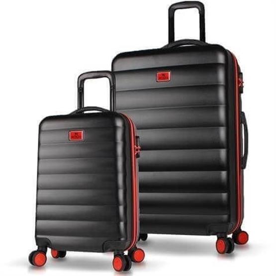 Colors Abs Kabin ve Büyük Boy Siyah  2li Valiz Seti