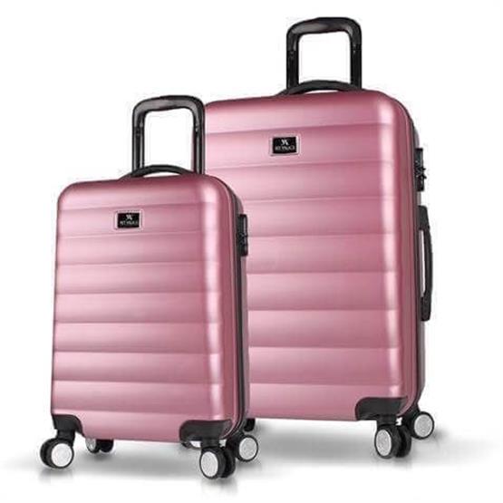 Colors Abs Kabin ve Orta Boy Rose Gold  2li Valiz Seti