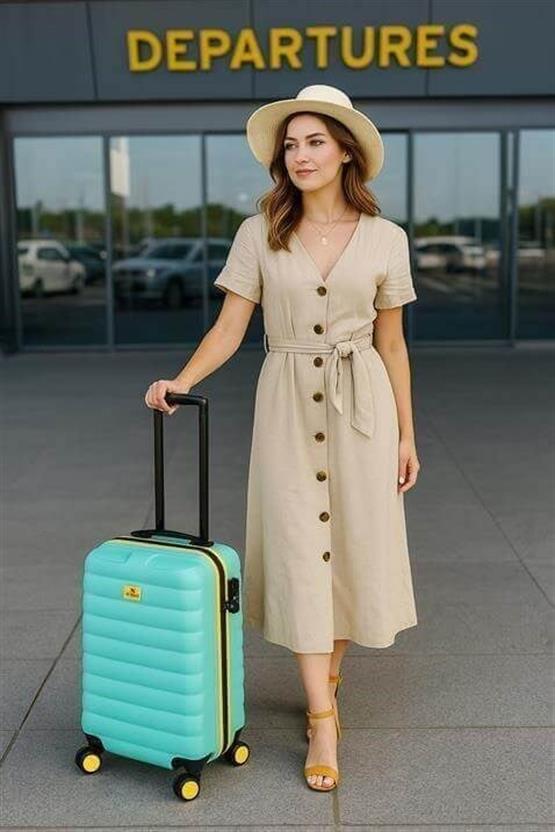 Colors Abs Küçük Kabin Boy Mint Yeşili Valiz