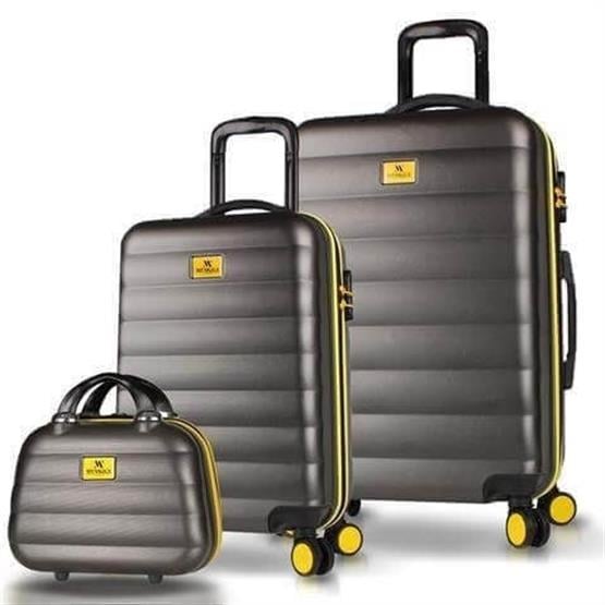 My Valice Colors Abs Makyaj Kabin ve Orta Boy Antrasit 3lü Valiz Seti