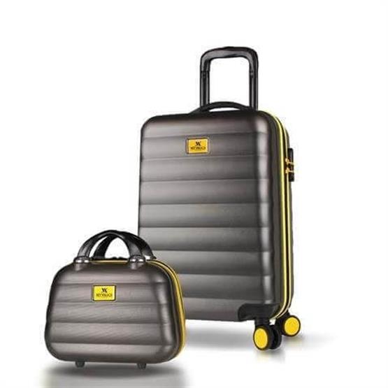 Colors Abs Makyaj ve Kabin Boy Antrasit  2li Valiz Seti