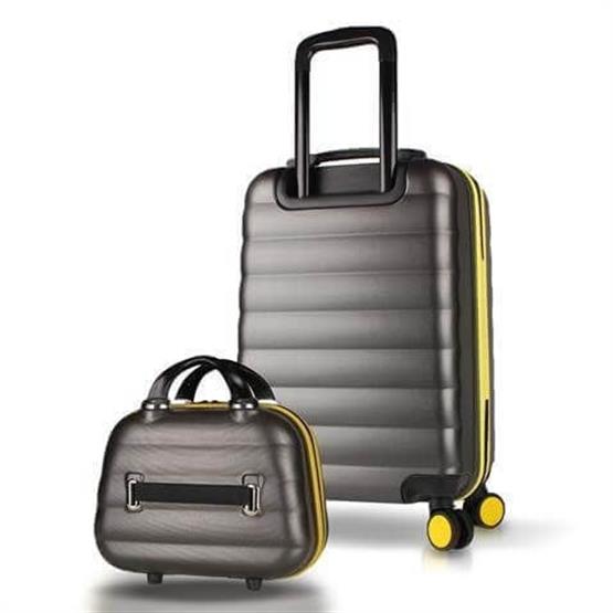 Colors Abs Makyaj ve Kabin Boy Antrasit  2li Valiz Seti