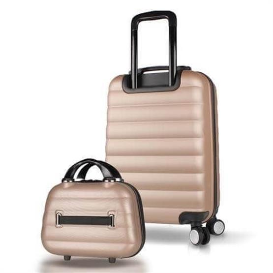 Colors Abs Makyaj ve Kabin Boy Gold  2li Valiz Seti