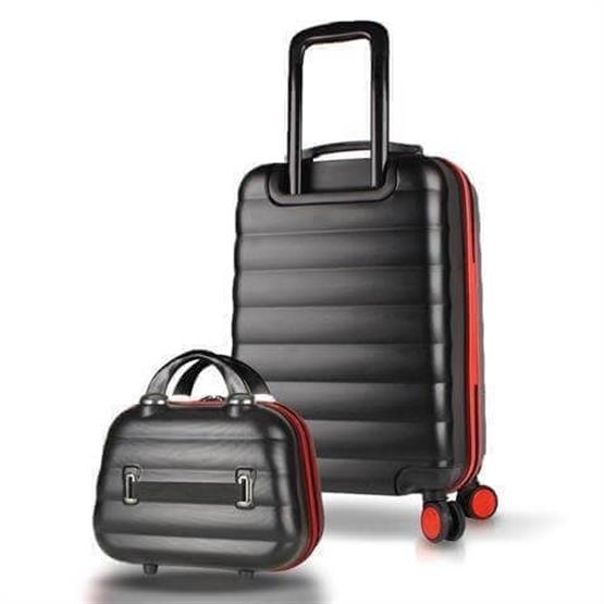 Colors Abs Makyaj ve Kabin Boy Siyah  2li Valiz Seti