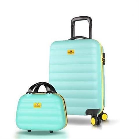 Colors Abs Makyaj ve Kabin Boy Mint Yeşili  2li Valiz Seti