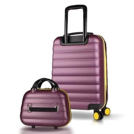 Colors Abs Makyaj ve Kabin Boy Mürdüm 2li Valiz Seti