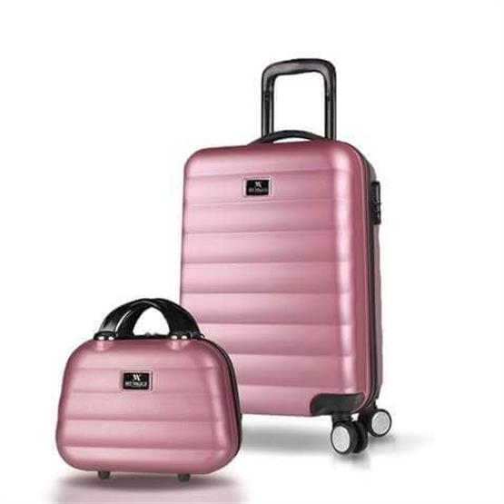 Colors Abs Makyaj ve Kabin Boy Rose Gold  2li Valiz Seti