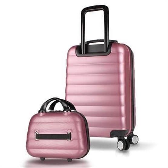 Colors Abs Makyaj ve Kabin Boy Rose Gold  2li Valiz Seti