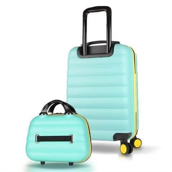 Colors Abs Makyaj ve Kabin Boy Mint Yeşili  2li Valiz Seti