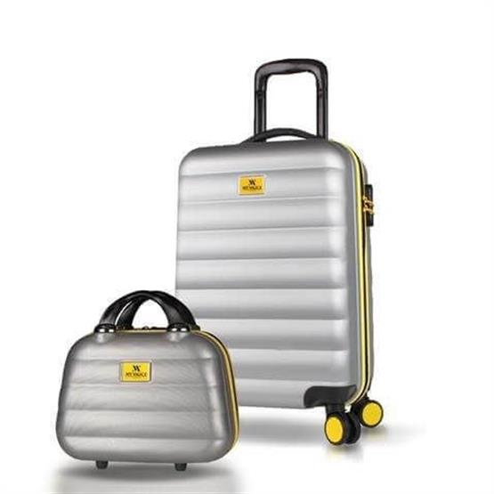 Colors Abs Makyaj ve Kabin Boy Gri  2li Valiz Seti