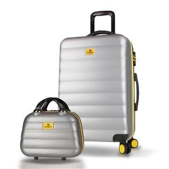 Colors Abs Makyaj ve Orta Boy Gri  2li Valiz Seti