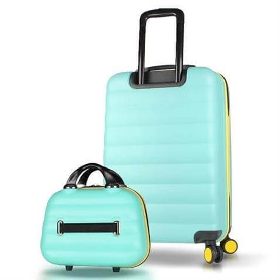 Colors Abs Makyaj ve Orta Boy Mint Yeşili  2li Valiz Seti