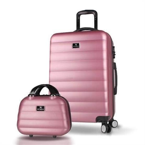 Colors Abs Makyaj ve Orta Boy Rose Gold  2li Valiz Seti