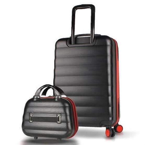 Colors Abs Makyaj ve Orta Boy Siyah  2li Valiz Seti