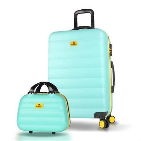 Colors Abs Makyaj ve Orta Boy Mint Yeşili  2li Valiz Seti