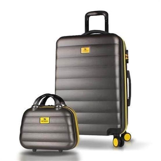 Colors Abs Makyaj ve Orta Boy Antrasit  2li Valiz Seti