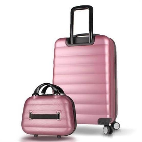 Colors Abs Makyaj ve Orta Boy Rose Gold  2li Valiz Seti