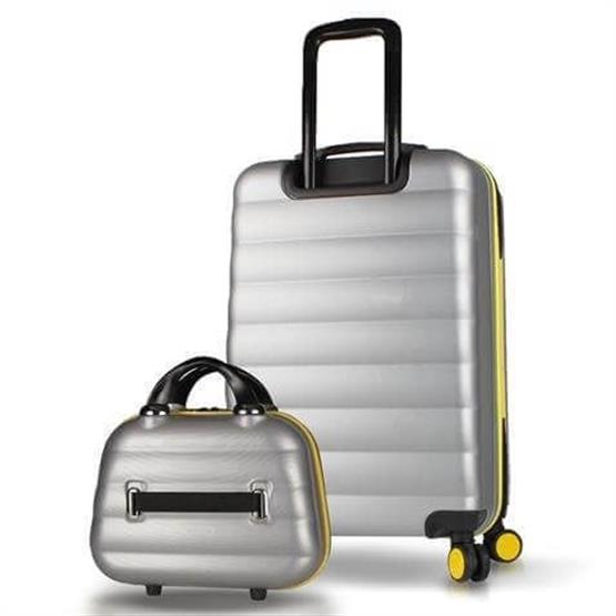 Colors Abs Makyaj ve Orta Boy Gri  2li Valiz Seti