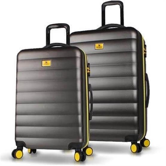 Colors Abs Orta ve Büyük Boy Antrasit  2li Valiz Seti