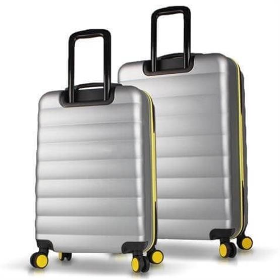 Colors Abs Orta ve Büyük Boy Gri  2li Valiz Seti