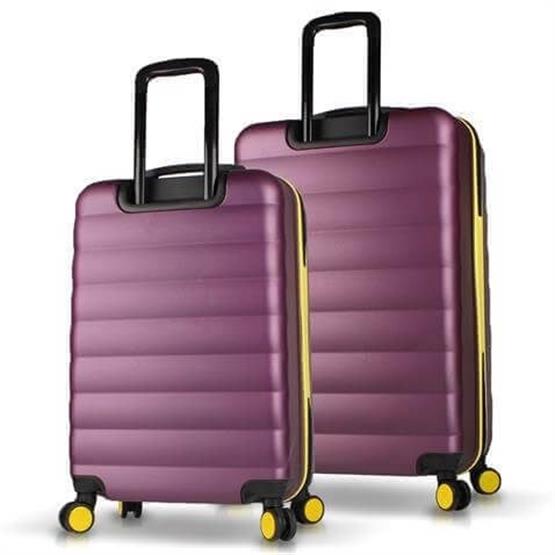 Colors Abs Orta ve Büyük Boy Mürdüm  2li Valiz Seti