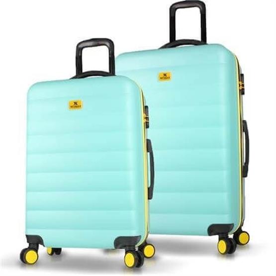 Colors Abs Orta ve Büyük Boy Mint Yeşili  2li Valiz Seti