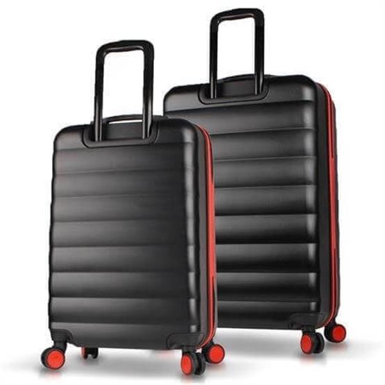 Colors Abs Orta ve Büyük Boy Siyah  2li Valiz Seti