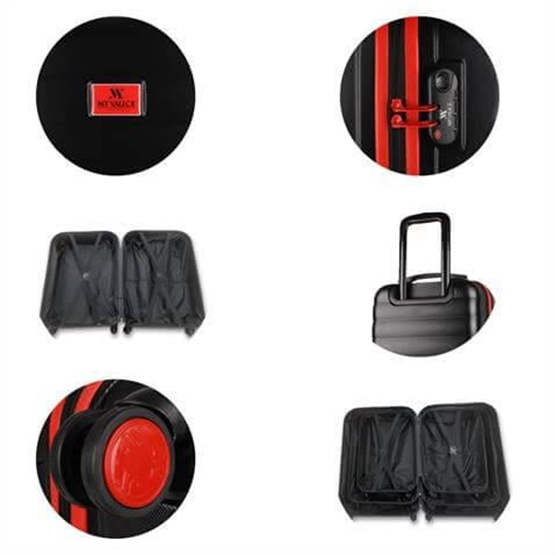 Colors Abs Orta ve Büyük Boy Siyah  2li Valiz Seti