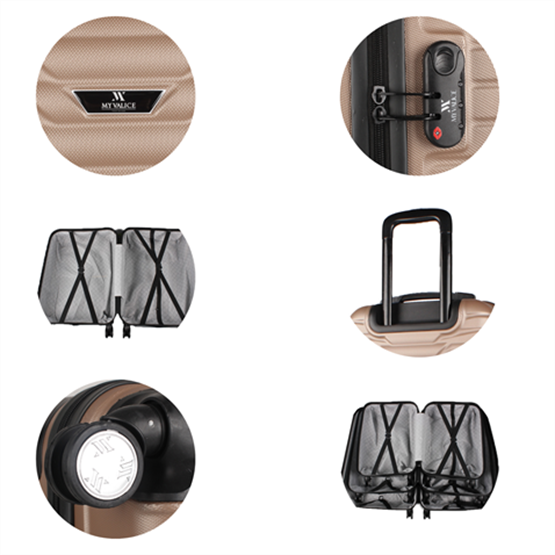 My Valice Croc Abs Büyük Boy Gold Valiz