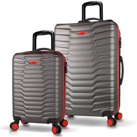Croc Abs Kabin ve Büyük Boy Antrasit 2li Valiz Seti
