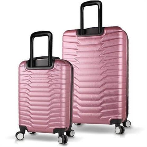 Croc Abs Kabin ve Büyük Boy Rose Gold  2li Valiz Seti