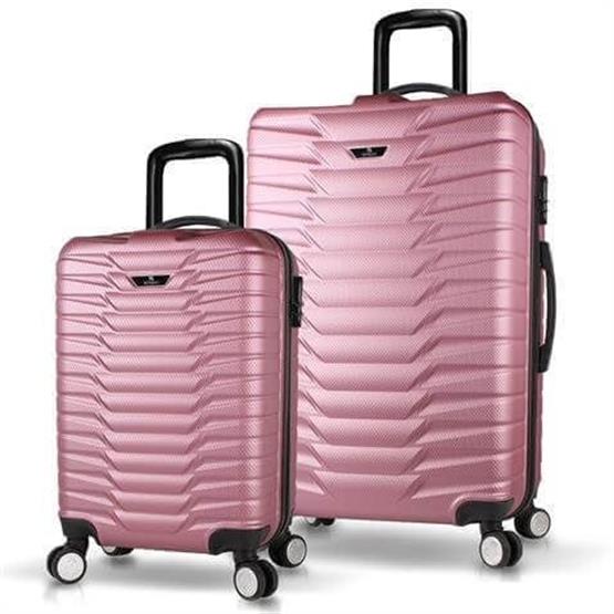 Croc Abs Kabin ve Büyük Boy Rose Gold  2li Valiz Seti