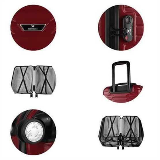 Croc Abs Kabin ve Orta Boy Bordo  2li Valiz Seti