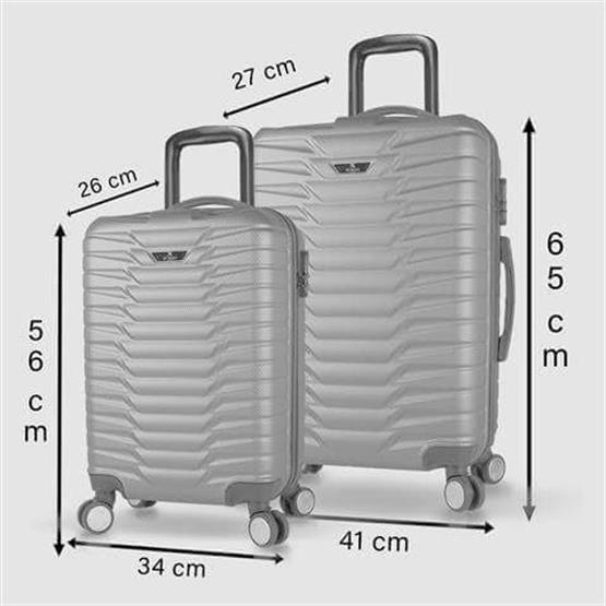 Croc Abs Kabin ve Orta Boy Rose Gold  2li Valiz Seti