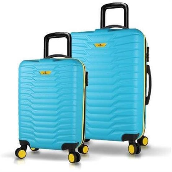 Croc Abs Kabin ve Orta Boy Turkuaz  2li Valiz Seti
