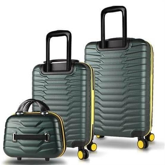 My Valice Croc Abs Makyaj Kabin ve Orta Boy Haki 3lü Valiz Seti