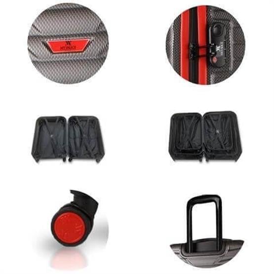 Croc Abs Makyaj ve Kabin Boy Antrasit 2li Valiz Seti