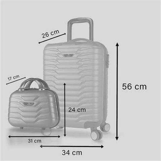 Croc Abs Makyaj ve Kabin Boy Gold  2li Valiz Seti