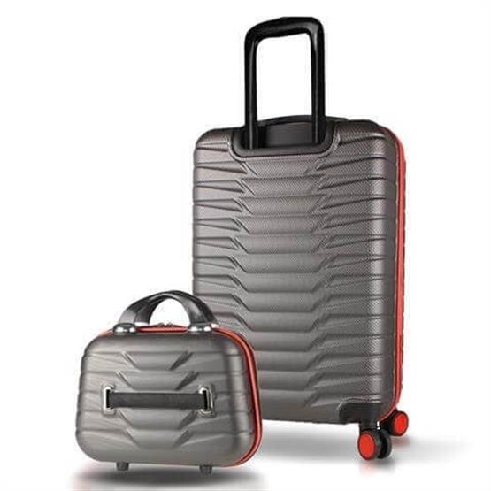 Croc Abs Makyaj ve Orta Boy Antrasit 2li Valiz Seti