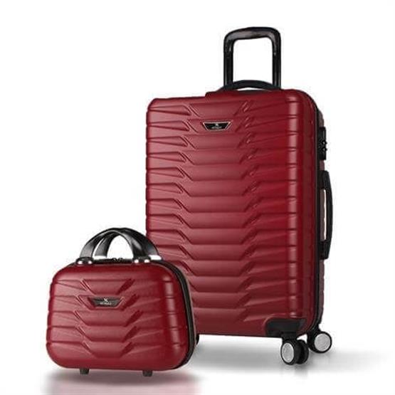 Croc Abs Makyaj ve Orta Boy Bordo 2li Valiz Seti