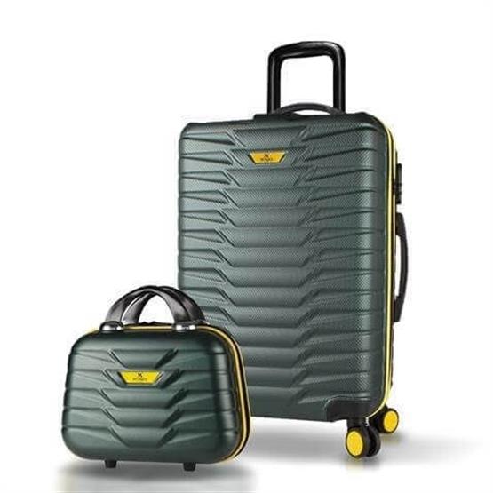 Croc Abs Makyaj ve Orta Boy Haki  2li Valiz Seti